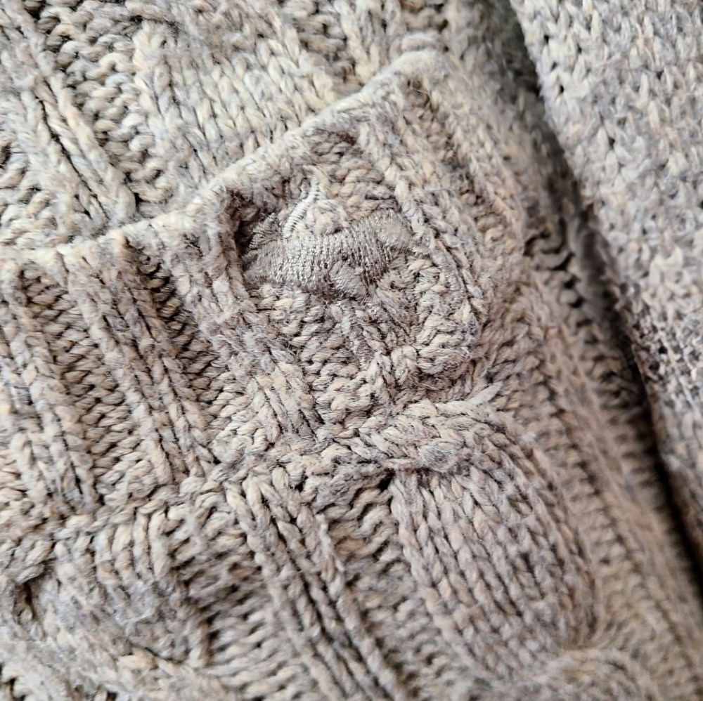 ♡ Y2K ♡ Abercrombie Beige Brown Cableknit Rabbit Hair Babydoll Cardigan Sweater - Picture 8 of 10